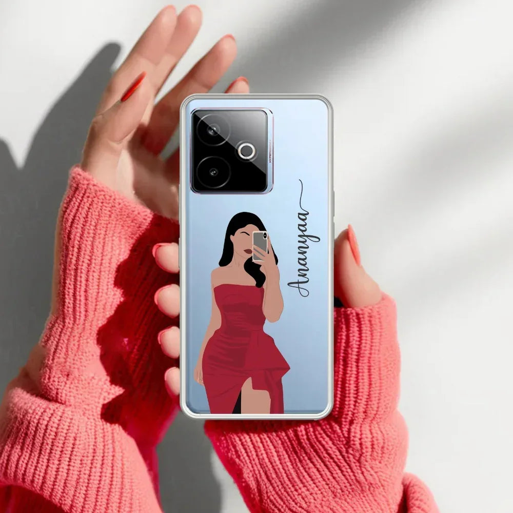 Scarlet Selfie Customize Transparent Silicon Case For Realme GT 7T 5G