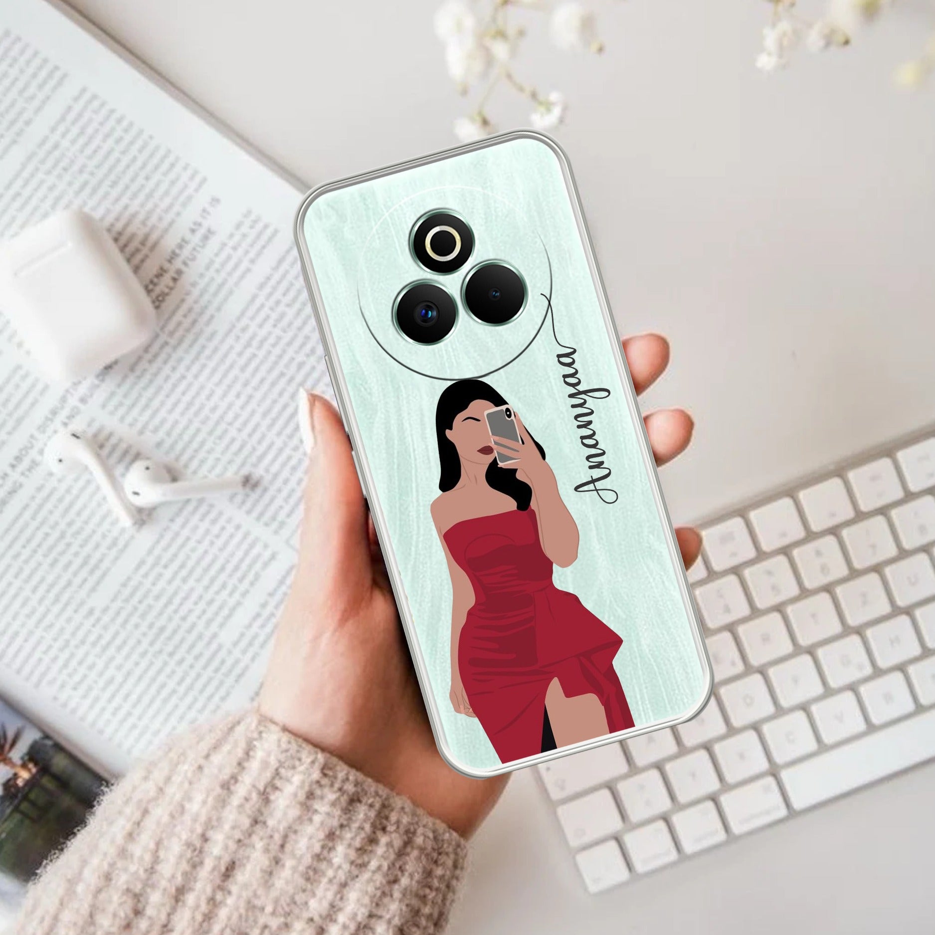 Scarlet Selfie Customize Transparent Silicon Case For Realme P3 Pro 5G