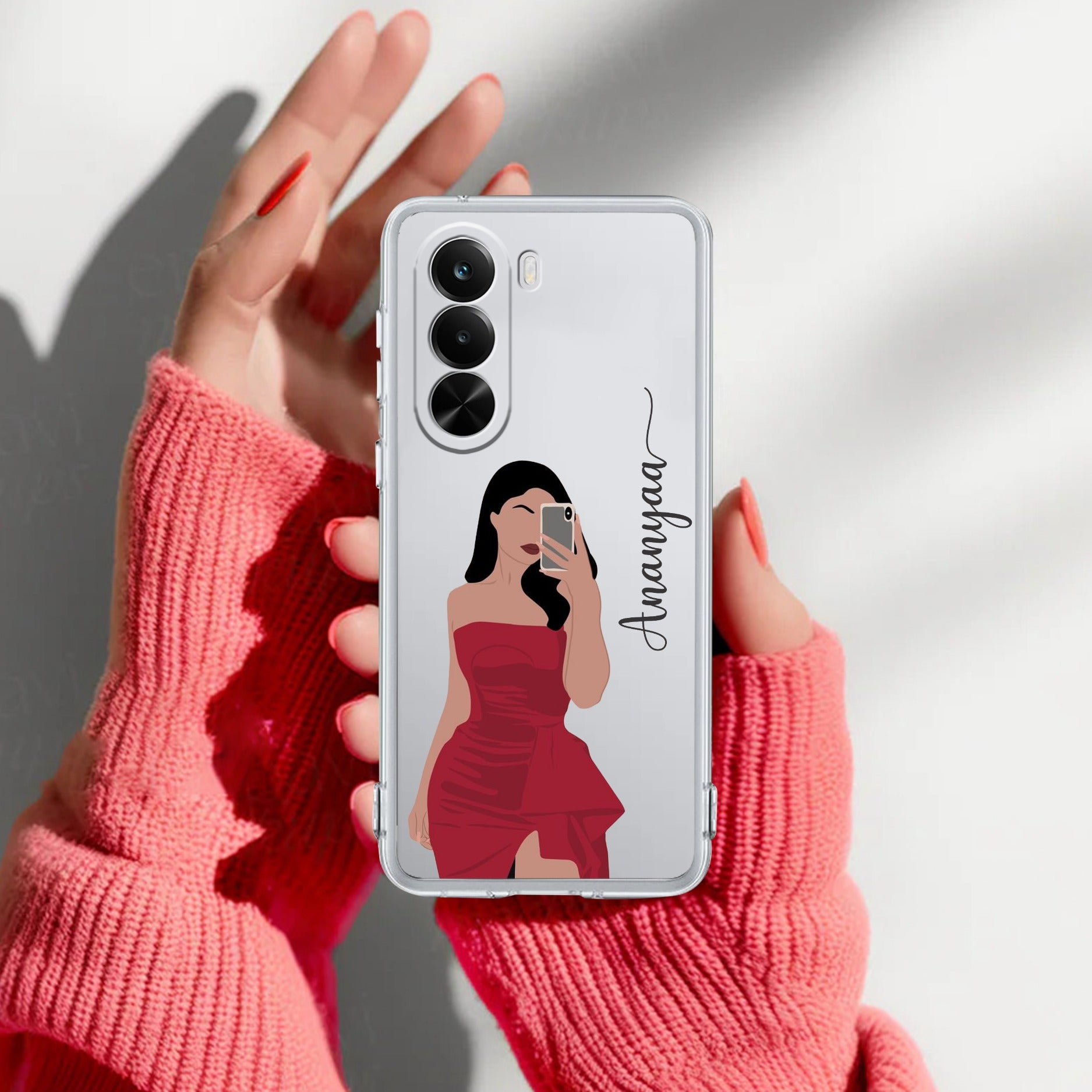 Scarlet Selfie Customize Transparent Silicon Case For Realme P4x 5G