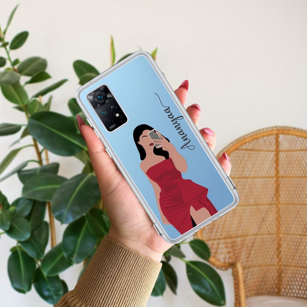 Scarlet Selfie Customize Transparent Silicon Case For Redmi Note 11