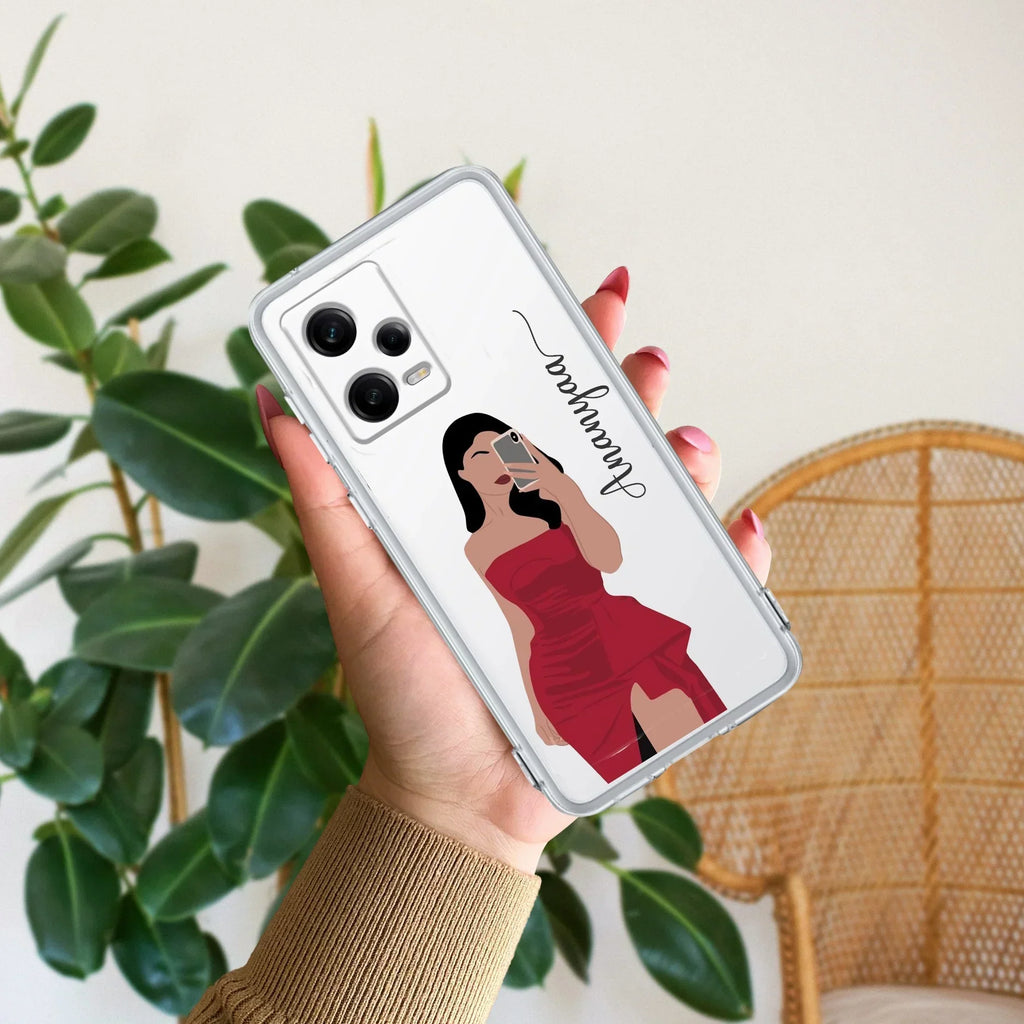 Scarlet Selfie Customize Transparent Silicon Case For Redmi 13C 4G