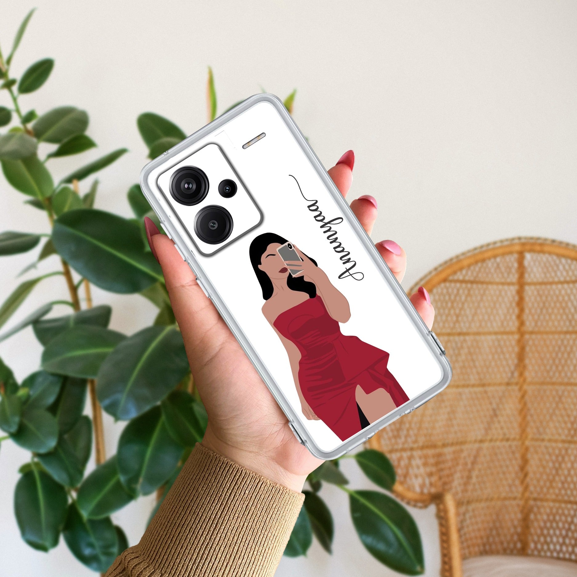 Scarlet Selfie Customize Transparent Silicon Case For Redmi Note 13 Pro Plus 5G