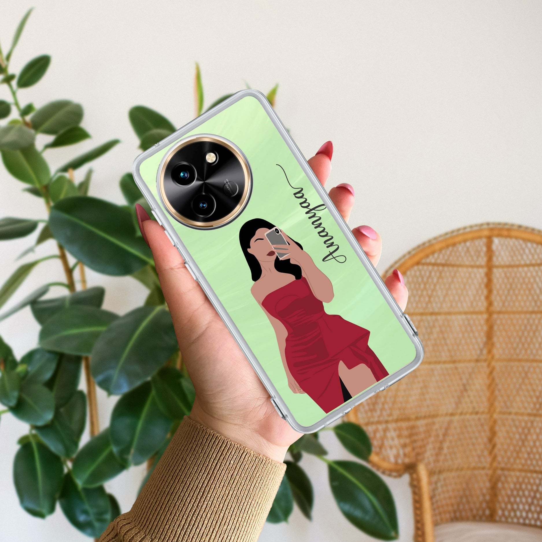 Scarlet Selfie Customize Transparent Silicon Case For Vivo T3X 5G