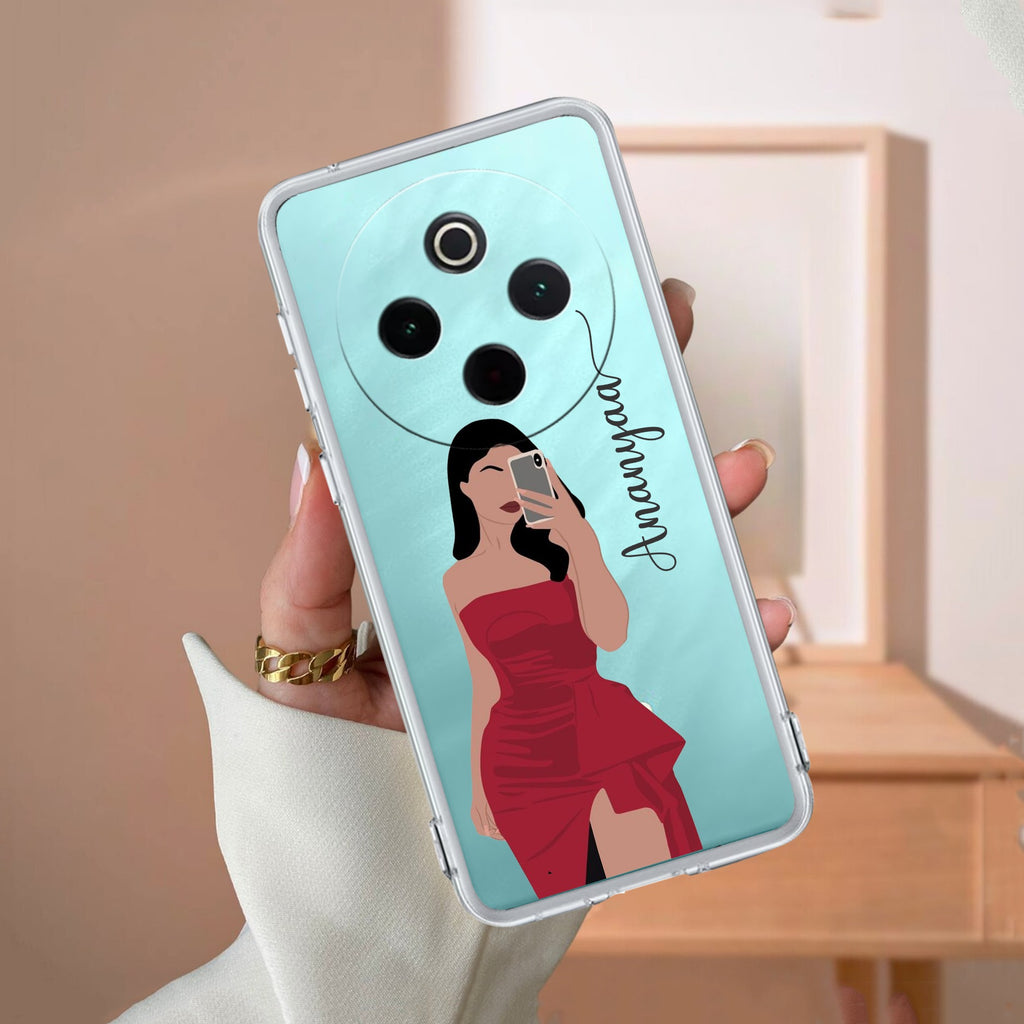 Scarlet Selfie Customize Transparent Silicon Case For Vivo V29 5G