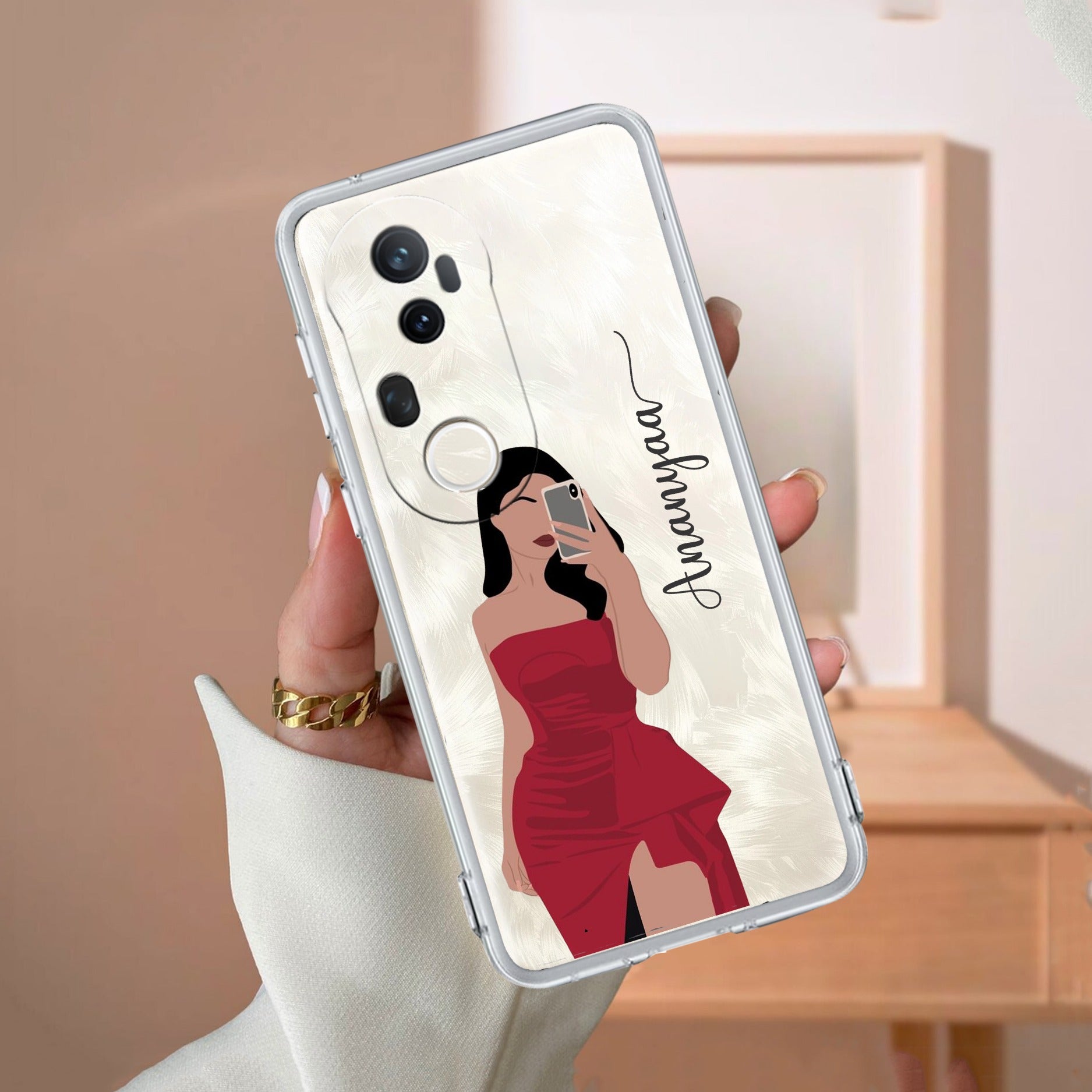 Scarlet Selfie Customize Transparent Silicon Case For Vivo T2 5G