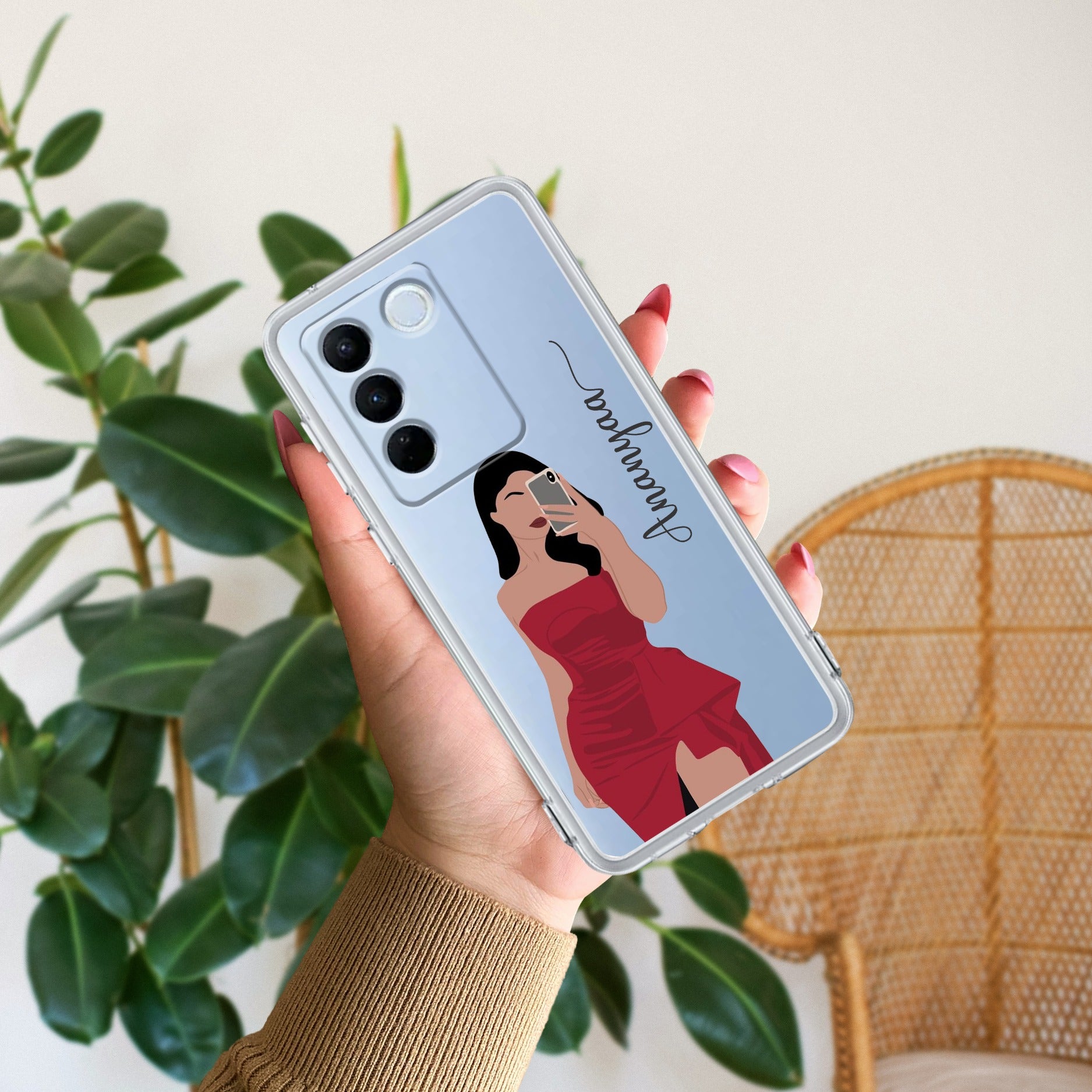 Scarlet Selfie Customize Anti Yellow Case For Vivo V27 Pro 5G