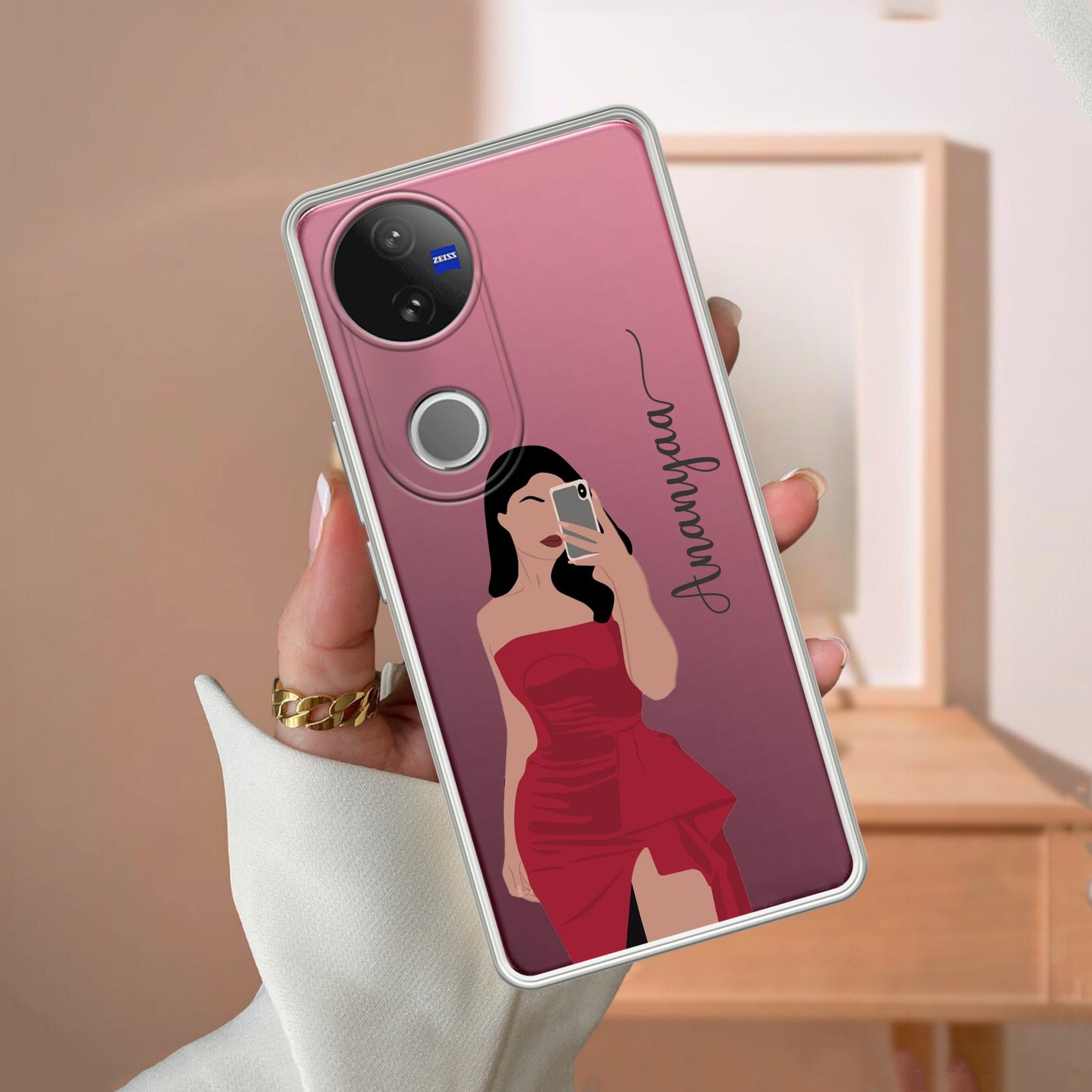 Scarlet Selfie Customize Transparent Silicon Case For Vivo T4R 5G