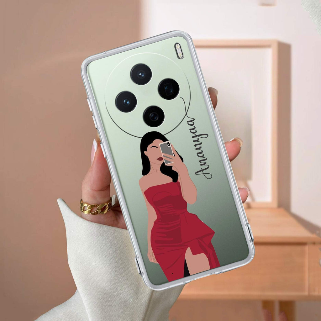 Scarlet Selfie Customize Transparent Silicon Case For Vivo V25