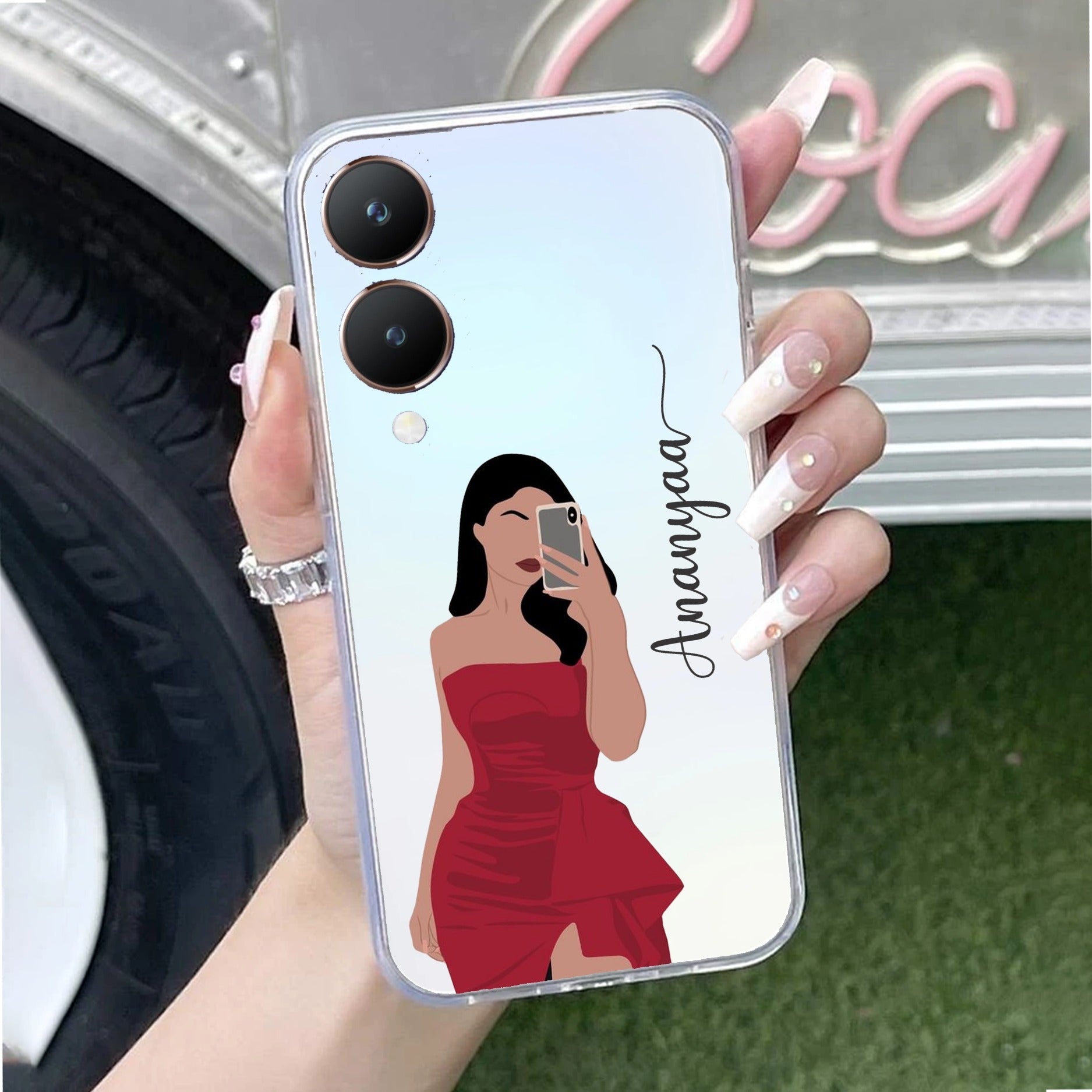 Scarlet Selfie Customize Anti Yellow Case For Vivo Y28 5G