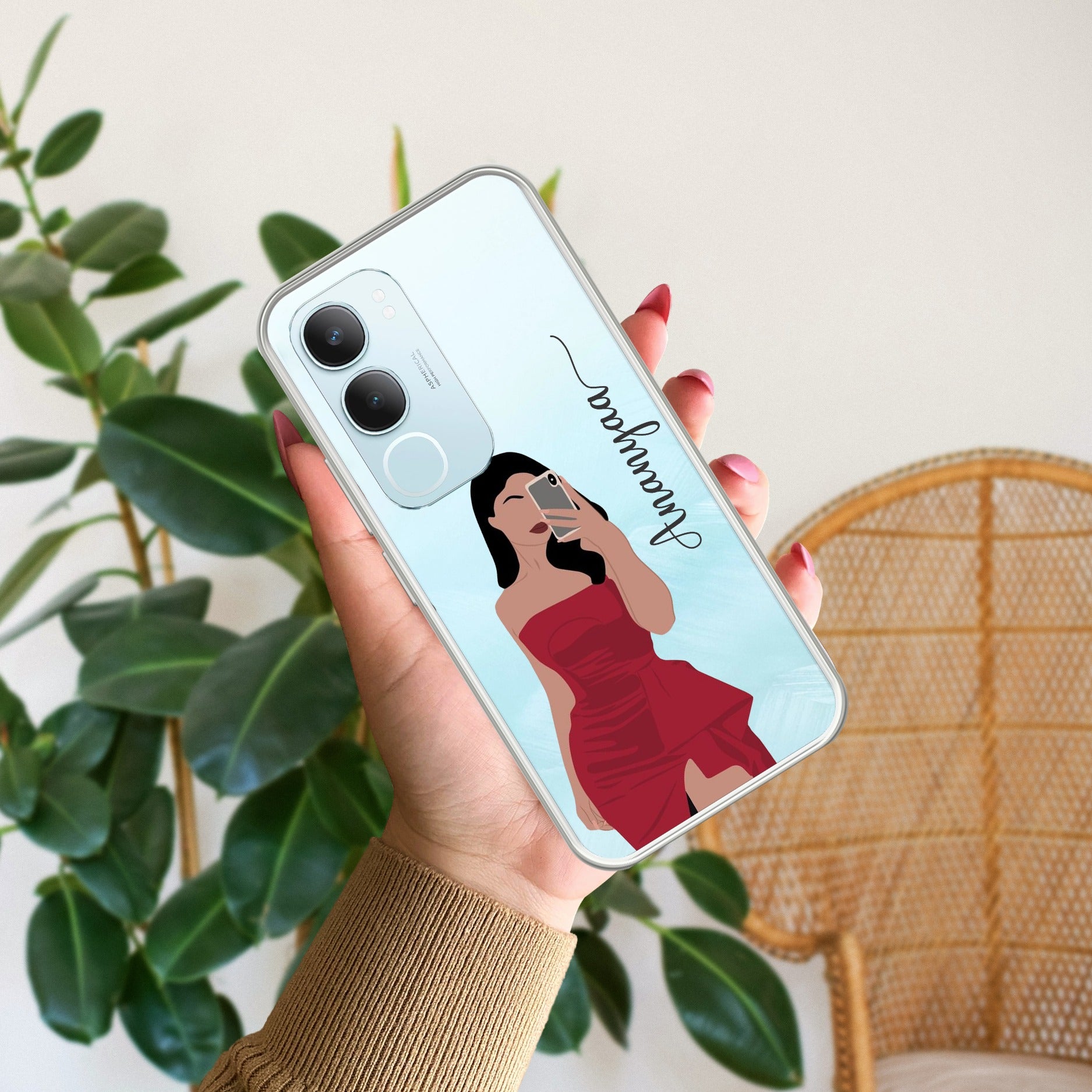 Scarlet Selfie Customize Transparent Silicon Case For Vivo Y29 5G
