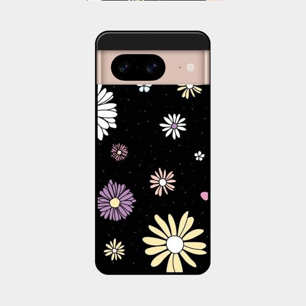 Seamless Floral Glossy Metal Case Cover For Google Pixel 8 5G