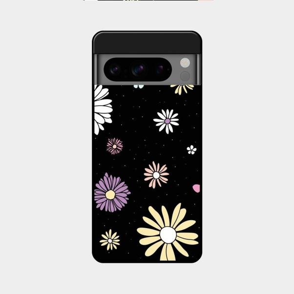 Seamless Floral Glossy Metal Case Cover For Google Pixel 8 Pro 5G