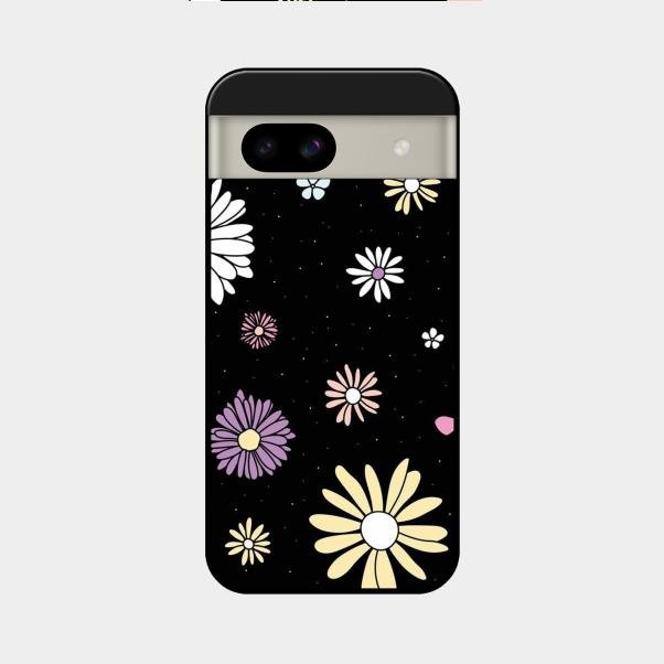 Seamless Floral Glossy Metal Case Cover For Google Pixel 8A 5G