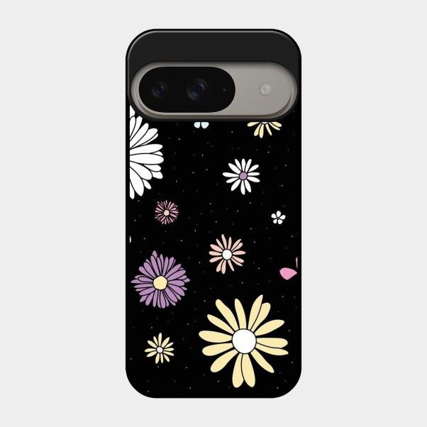 Seamless Floral Glossy Metal Case Cover For Google Pixel 9 5G