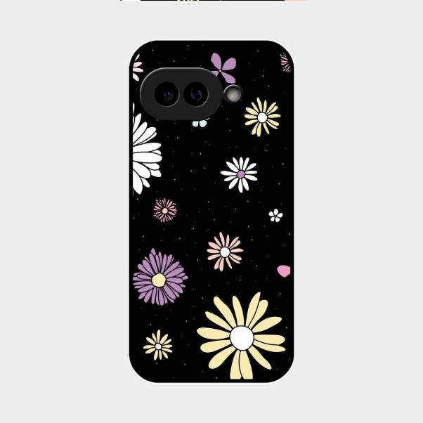 Seamless Floral Glossy Metal Case Cover For Google Pixel 9A 5G