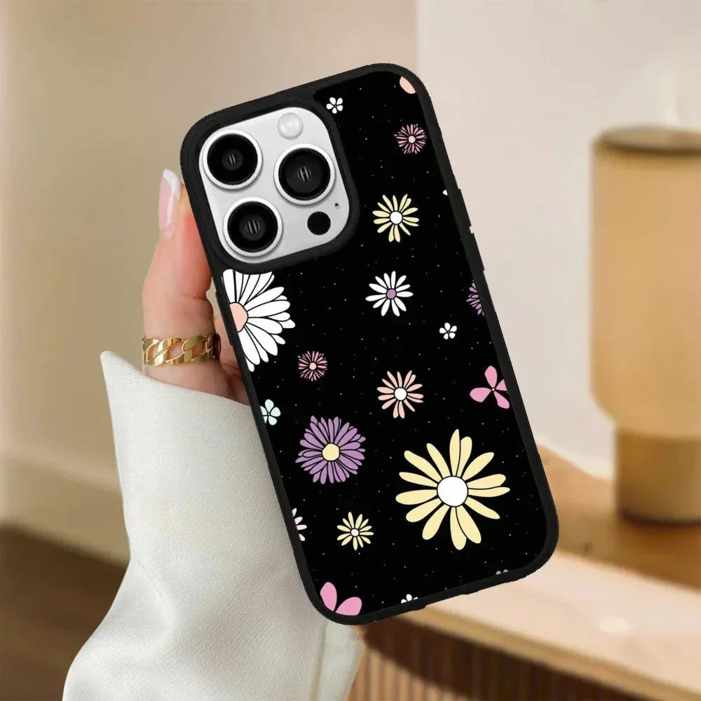 Seamless Floral Glossy Metal Case Cover For iPhone - ShopOnCliQ