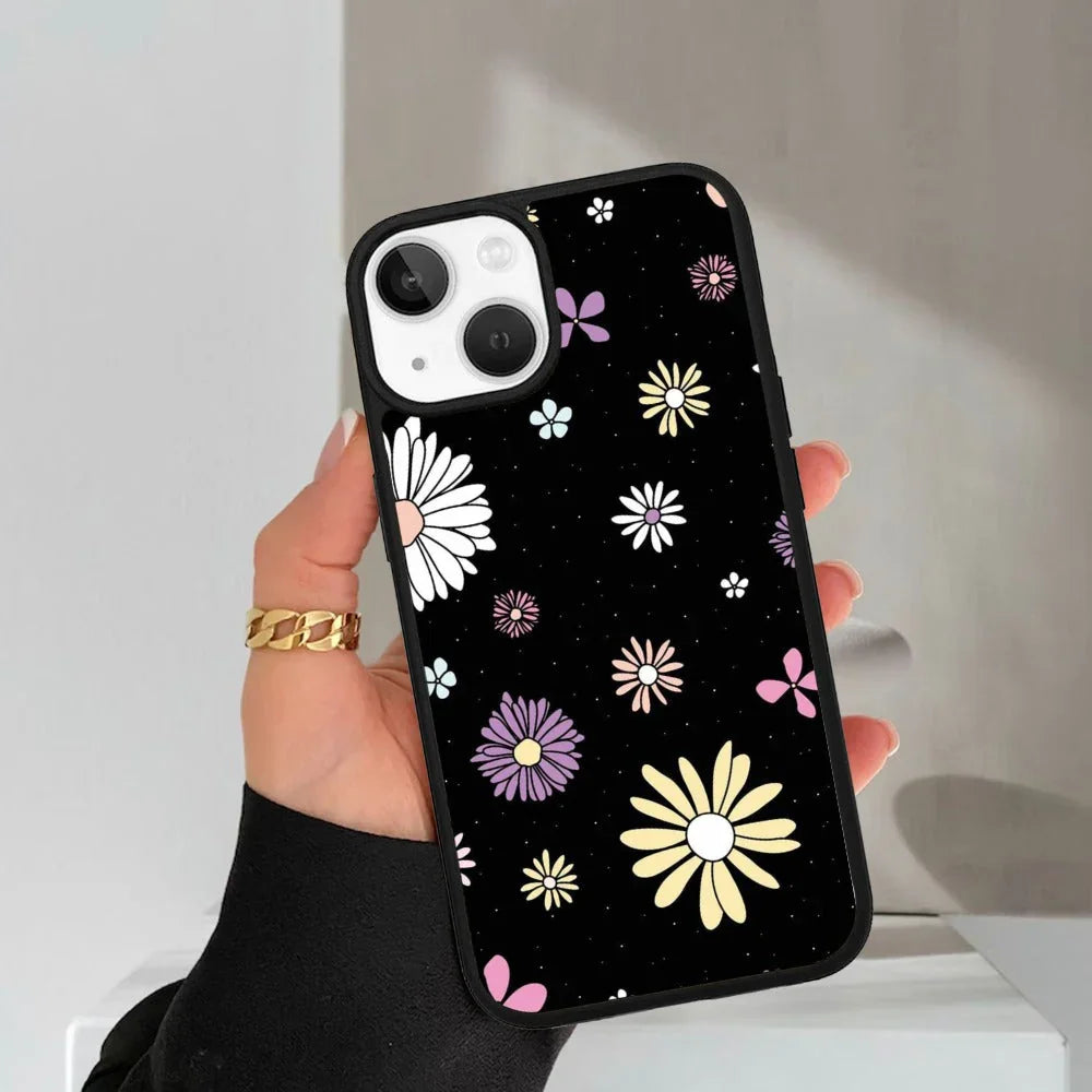 Seamless Floral Glossy Metal Case Cover For iPhone - ShopOnCliQ
