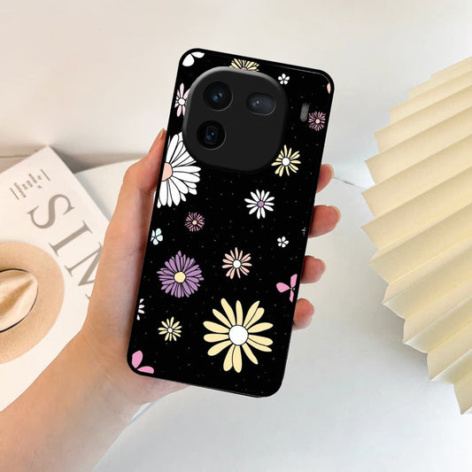 Seamless Floral  Glossy Metal Case Cover For iQOO