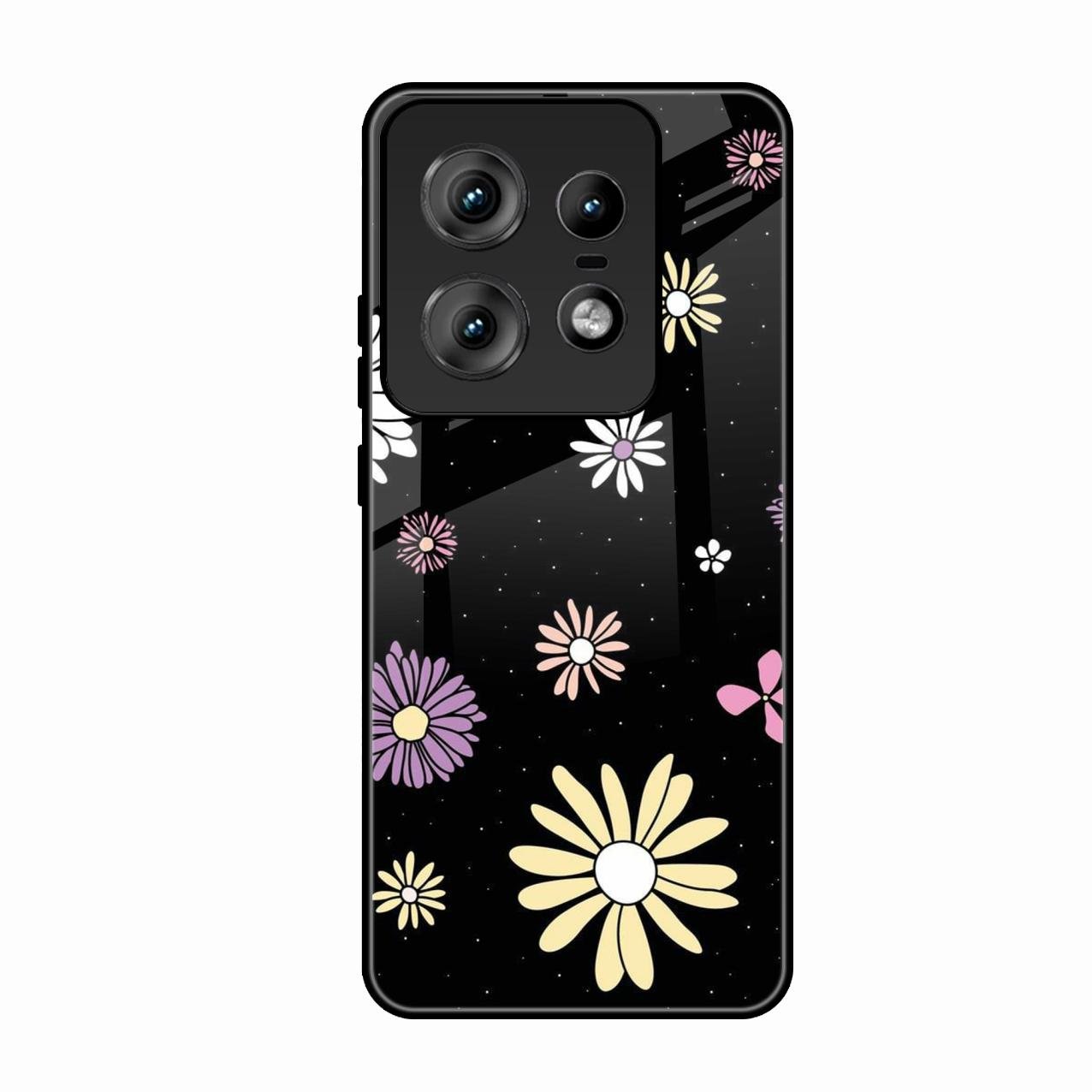 Seamless Floral Glossy Metal Case Cover For Motorola Edge 50 Pro