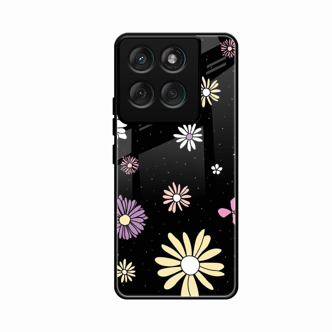 Seamless Floral Glossy Metal Case Cover For Motorola Edge 60 5G