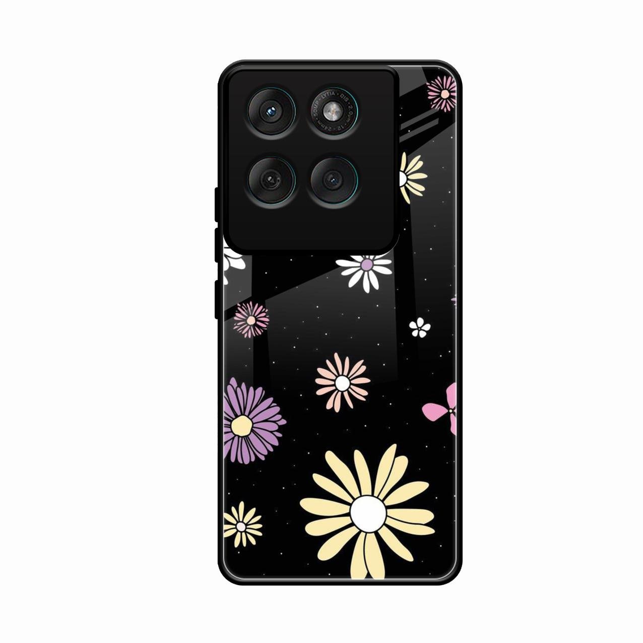 Seamless Floral Glossy Metal Case Cover For Motorola Edge 60 Pro 5G