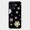 Seamless Floral Glossy Metal Case Cover For Motorola G45 5G