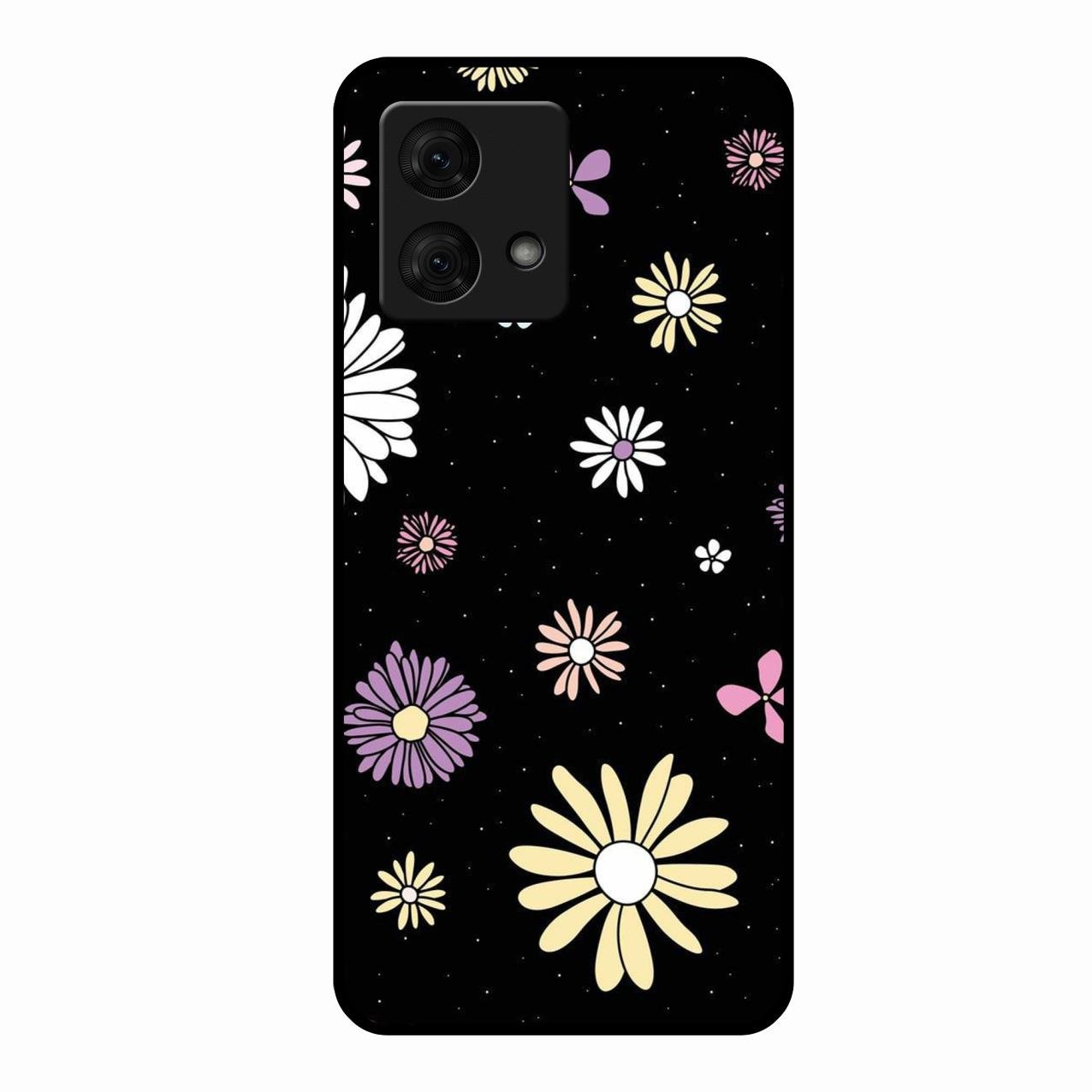 Seamless Floral Glossy Metal Case Cover For Motorola g84 5G
