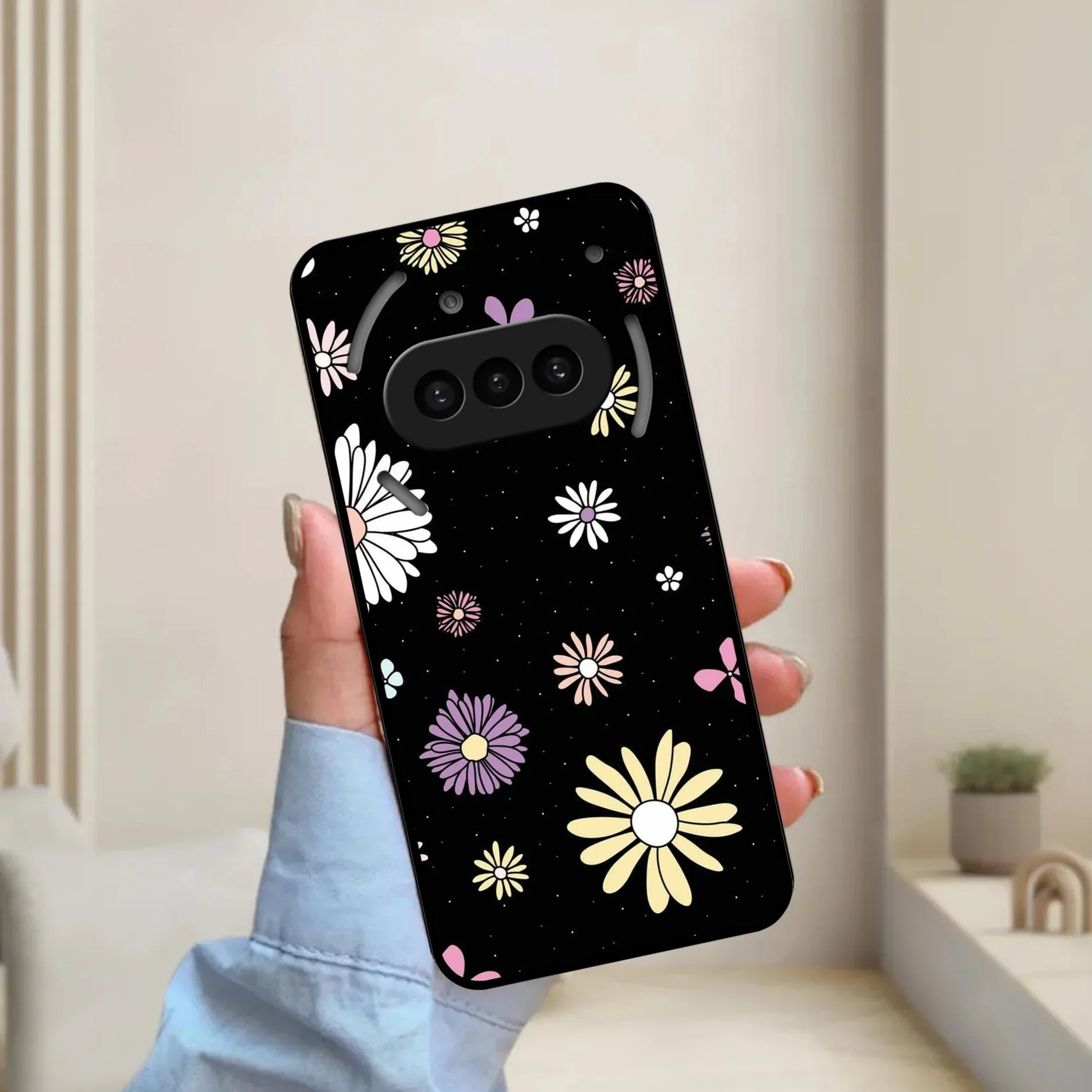 Seamless Floral Glossy Metal Case Cover For Nothing - ShopOnCliQ