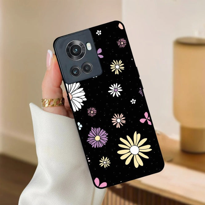 Seamless Floral Glossy Metal Case Cover For OnePlus