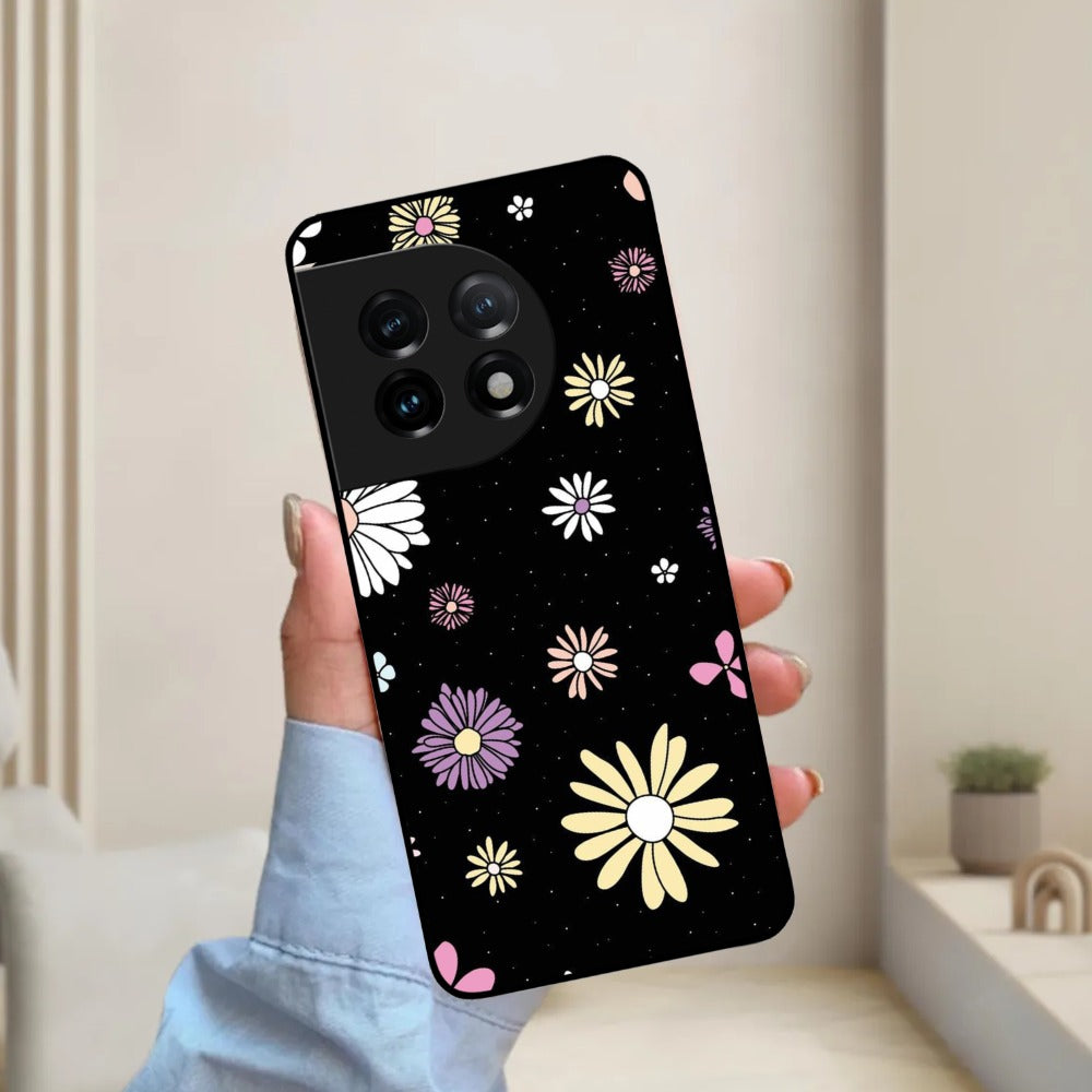 Seamless Floral Glossy Metal Case Cover For OnePlus