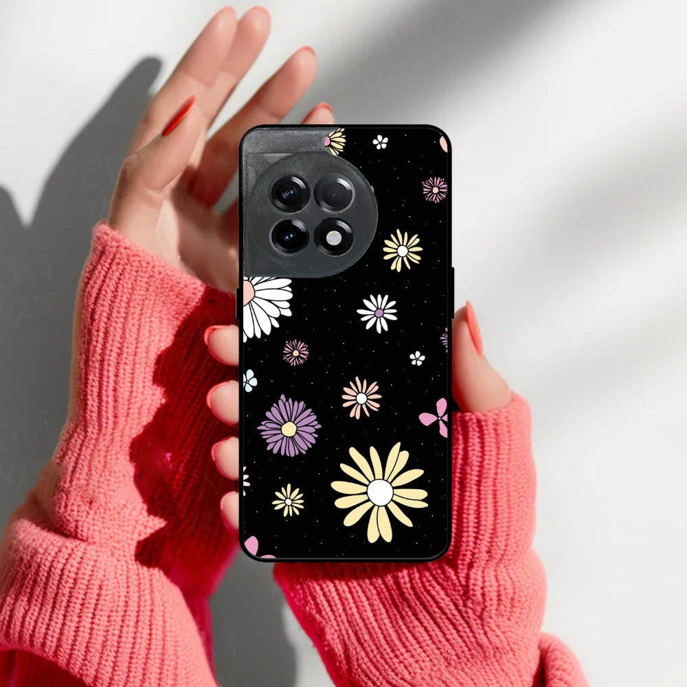 Seamless Floral Glossy Metal Case Cover For OnePlus