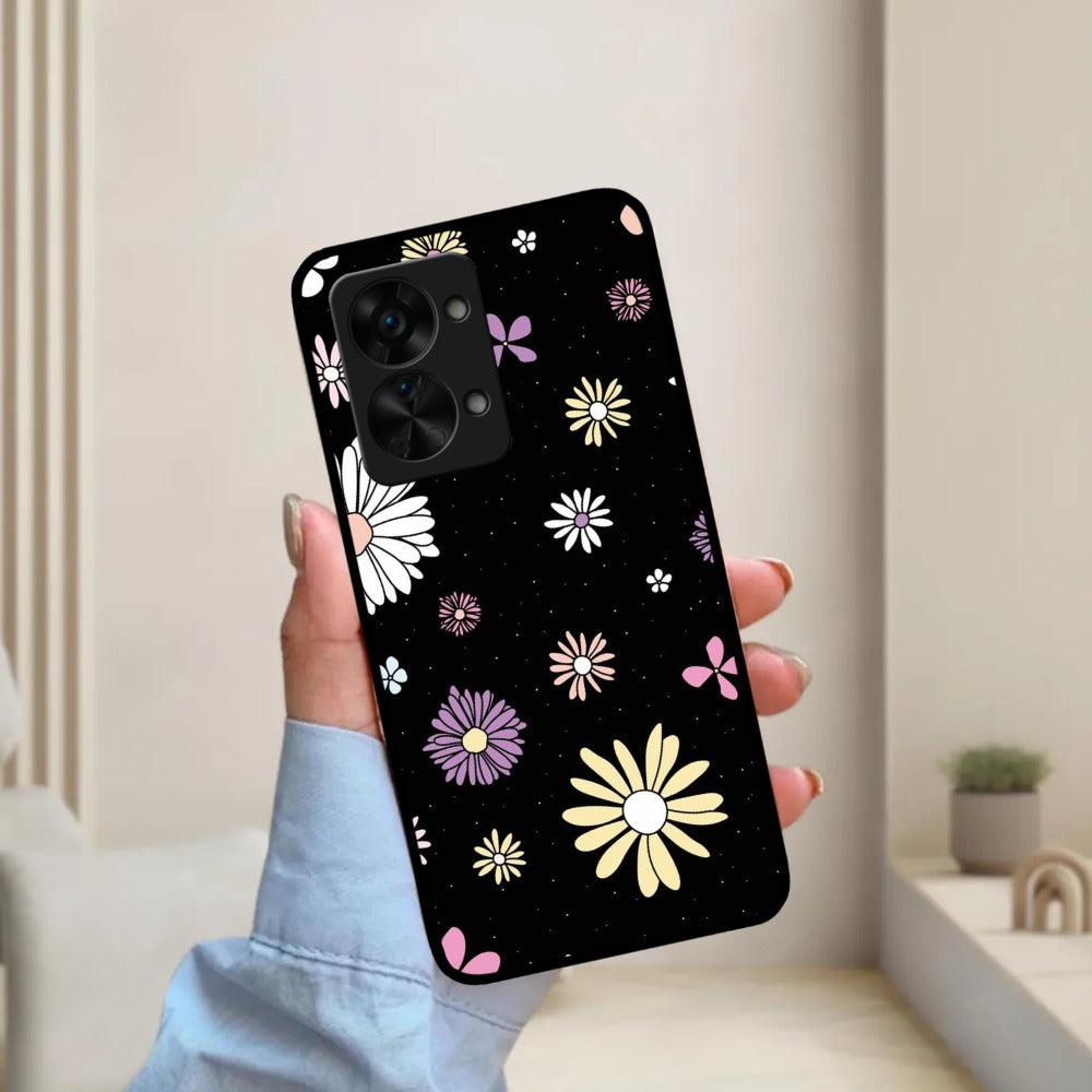 Seamless Floral Glossy Metal Case Cover For OnePlus