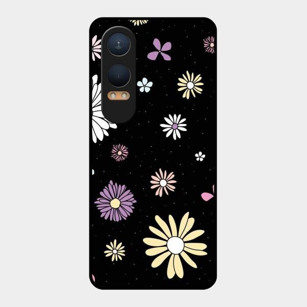 Seamless Floral Glossy Metal Case Cover For Oneplus Nord Ce 4 Lite 5G