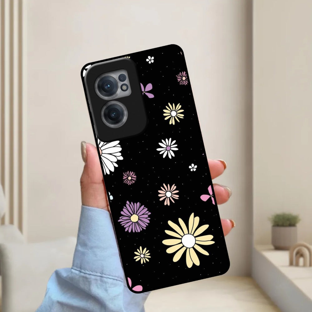 Seamless Floral Glossy Metal Case Cover For OnePlus