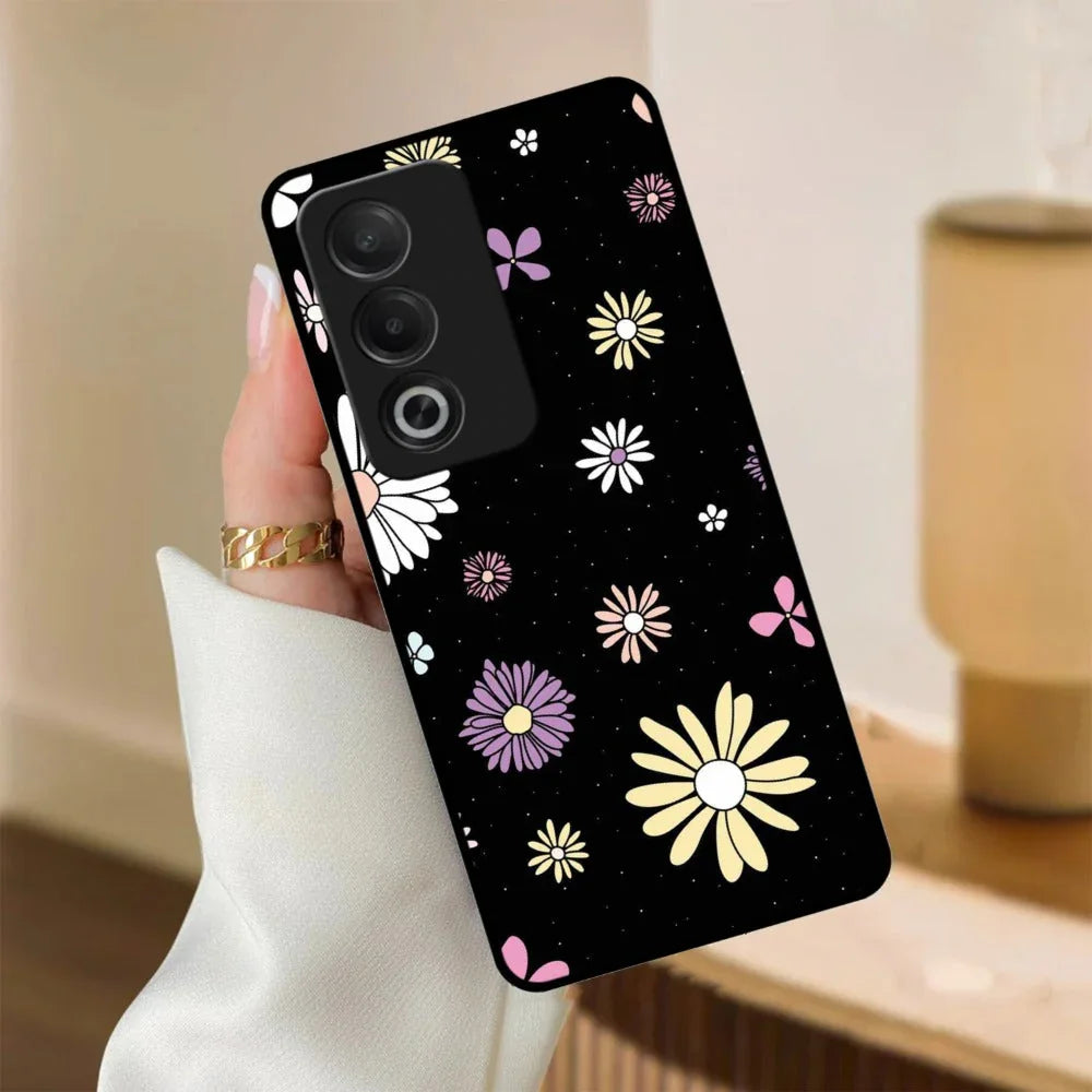 Seamless Floral Glossy Metal Case Cover For Oppo - ShopOnCliQ