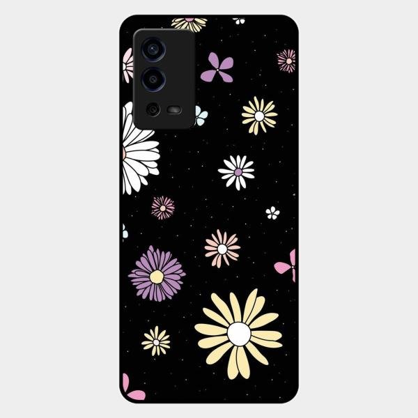 Seamless Floral Glossy Metal Case Cover For Oppo A55