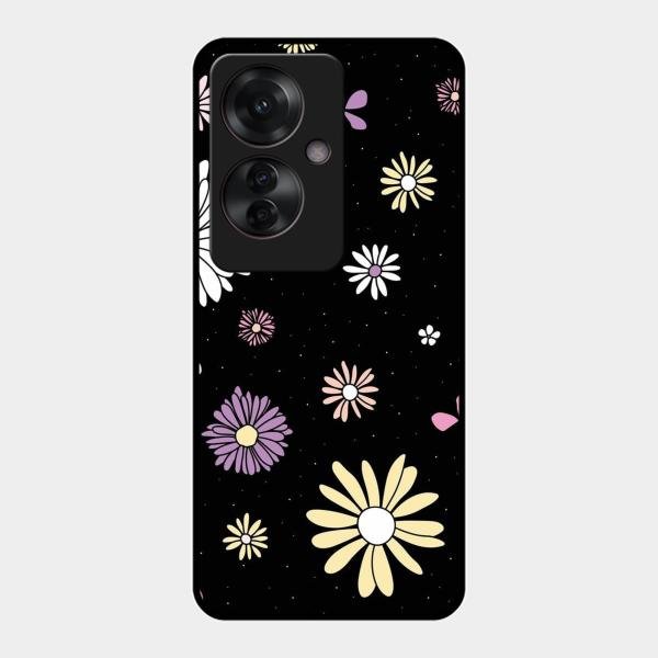 Seamless Floral Glossy Metal Case Cover For Oppo F25 Pro 5G