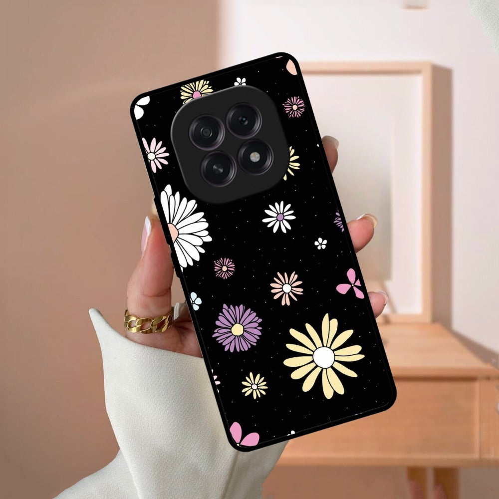 Seamless Floral  Glossy Metal Case Cover For Oppo