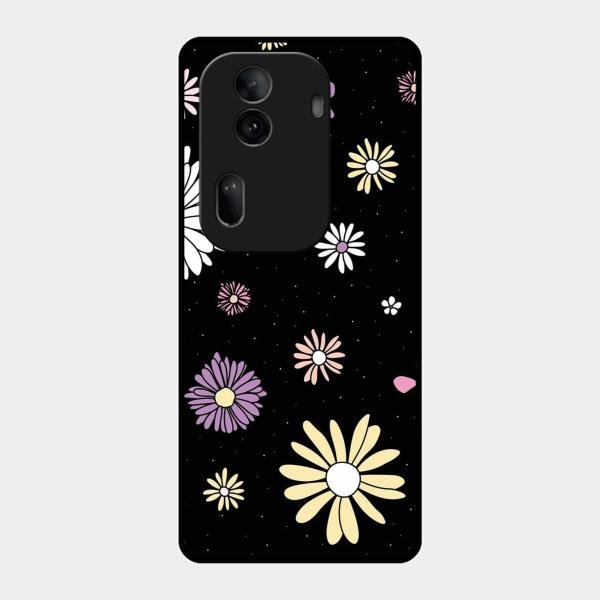 Seamless Floral Glossy Metal Case Cover For Oppo Reno 11 Pro 5G