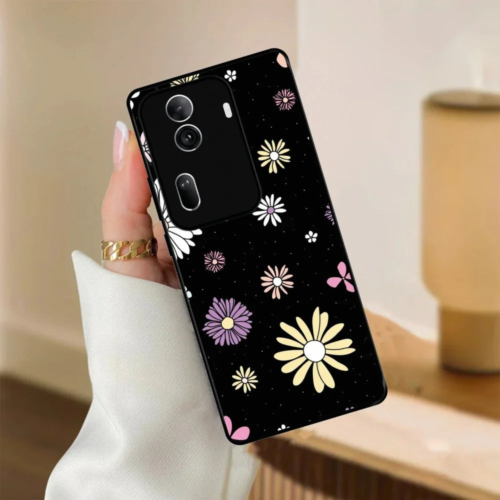 Seamless Floral Glossy Metal Case Cover For Oppo - ShopOnCliQ