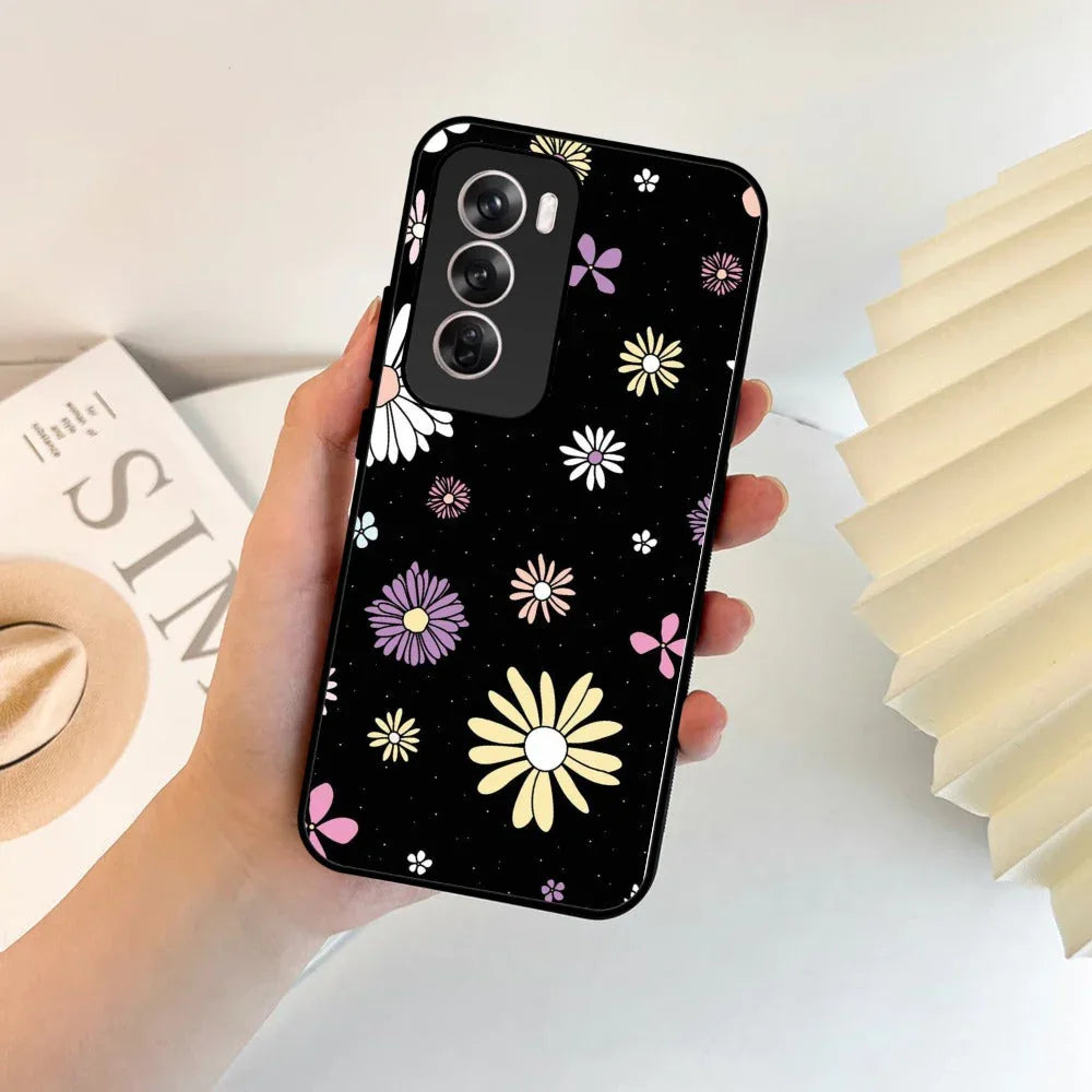 Seamless Floral Glossy Metal Case Cover For Oppo - ShopOnCliQ