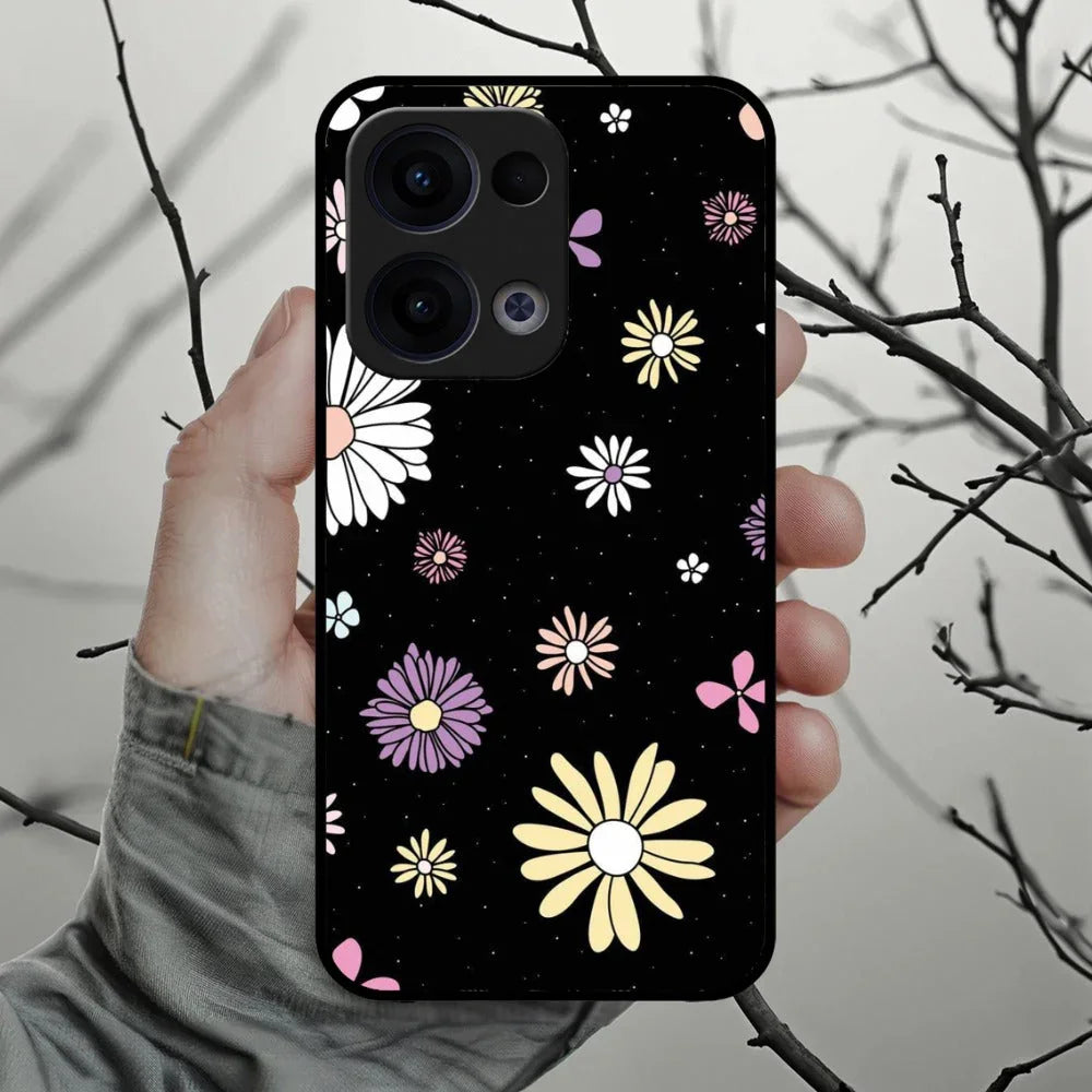 Seamless Floral Glossy Metal Case Cover For Oppo - ShopOnCliQ