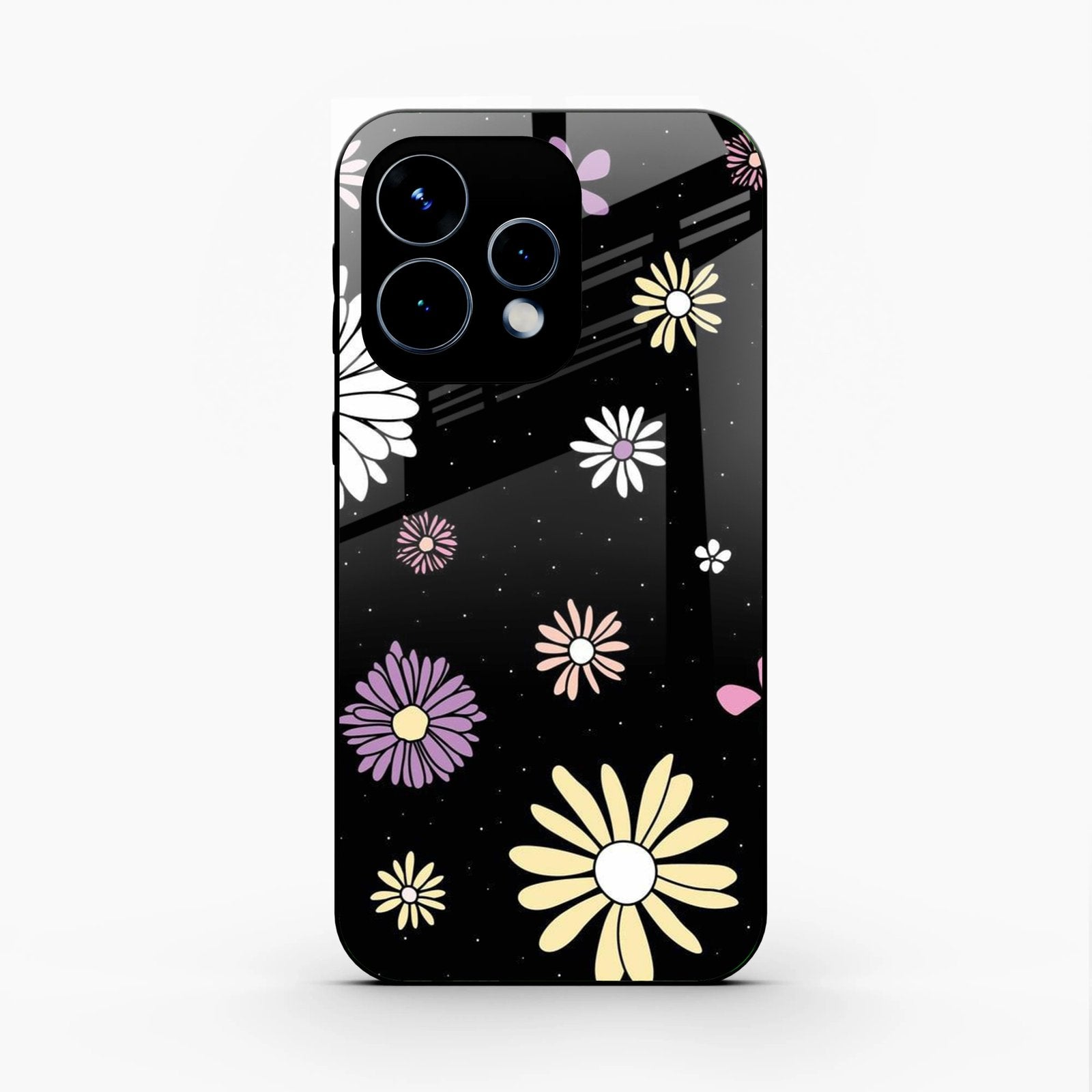 Seamless Floral Glossy Metal Case Cover For Oppo Reno 15 5G