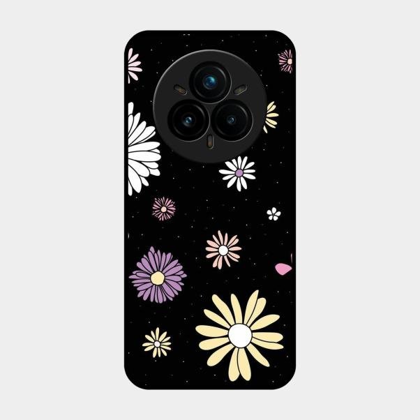 Seamless Floral Glossy Metal Case Cover For Realme 14 Pro 5G