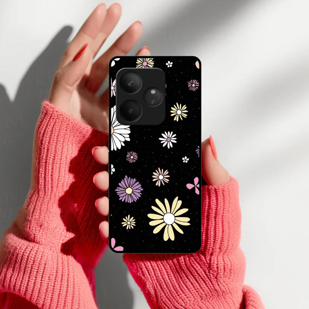 Seamless Floral Glossy Customised Metal Case Cover For Realme