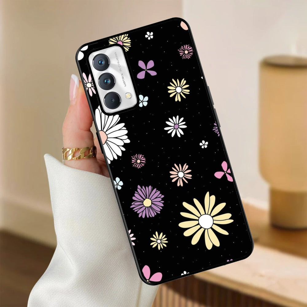 Seamless Floral Glossy Customised Metal Case Cover For Realme