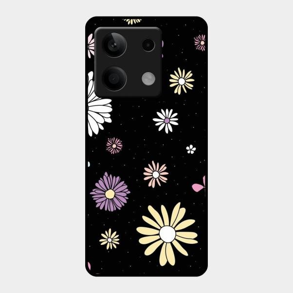 Seamless Floral Glossy Metal Case Cover For Redmi Note 13 5G