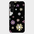 Seamless Floral Glossy Metal Case Cover For Samsung Galaxy S23 Fe 5G