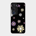 Seamless Floral Glossy Metal Case Cover For Vivo Y29 5G