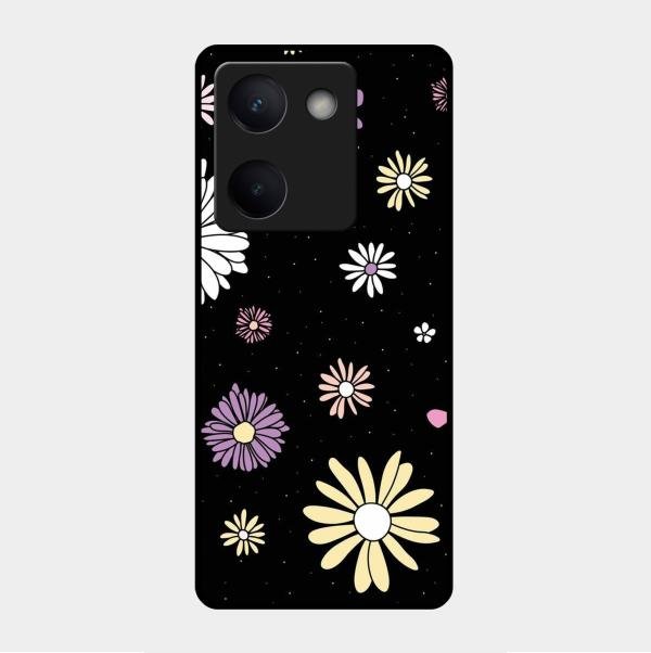 Seamless Floral Glossy Metal Case Cover For Vivo Y300 Plus 5G
